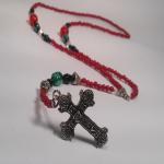 Red, Black, Green And Metal Rosary