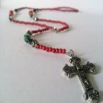 Red, Black, Green And Metal Rosary